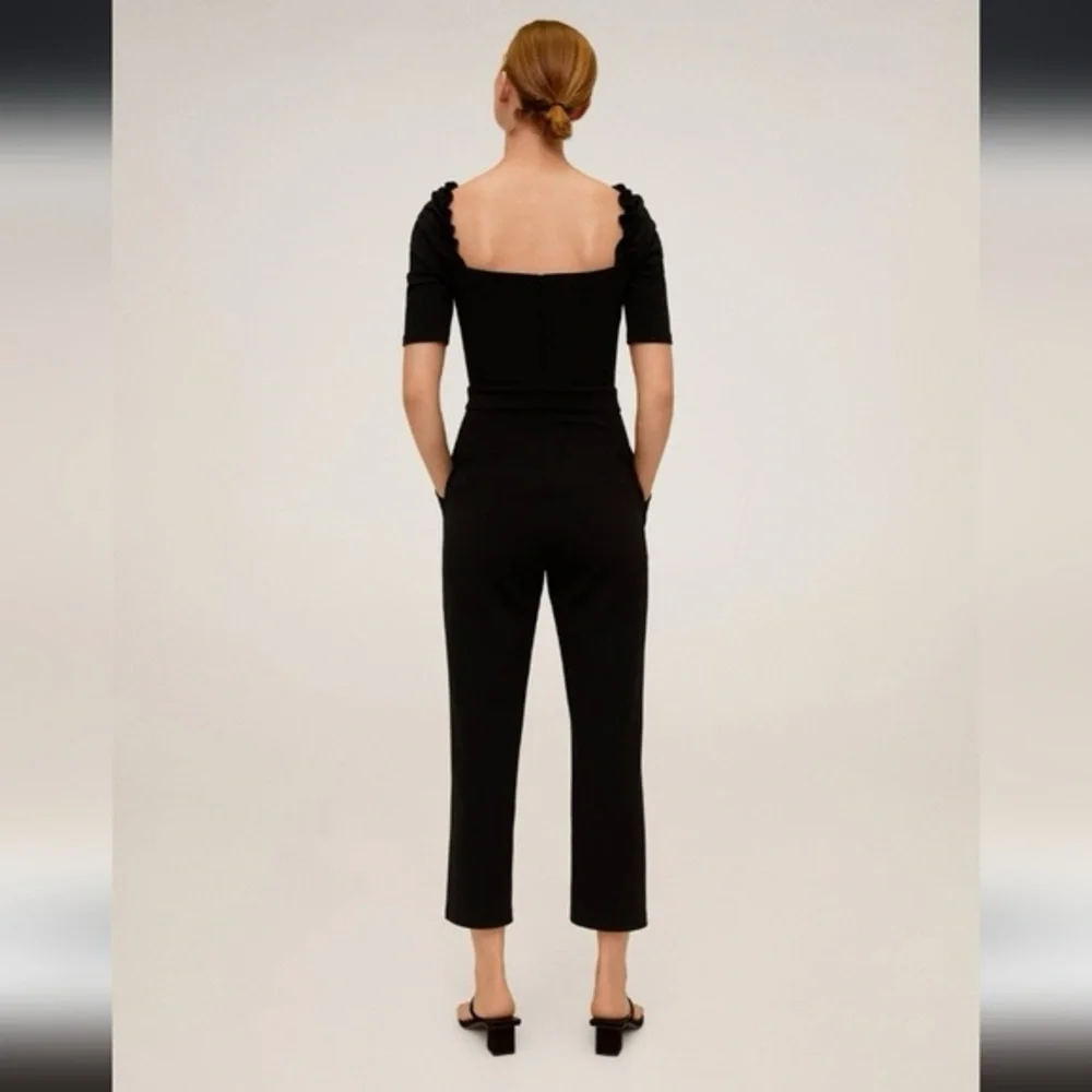 MNG Mango Black Flowy Long Jumpsuit - Picture 3 of 7
